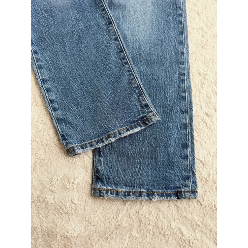Levis 501 Original Fit Jeans Straight Leg Worn In Medium Indigo Wash Womens 27 - Picture 7 of 13